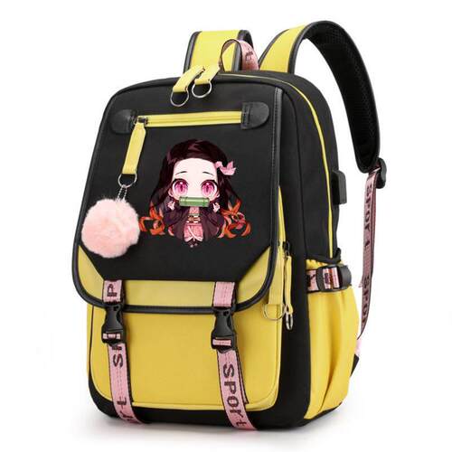 Demon Slayer Nezuko Backpacks for Men Anime School Bag for T