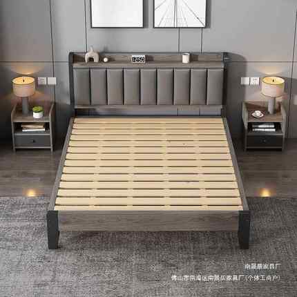 实米床现代简约1.2出租木房经济型双人床主卧1LID.米单5人床