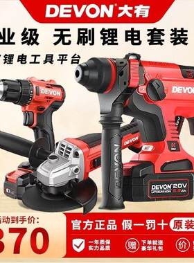 大有5401无刷锂电电锤钻电镐冲击钻电钻角磨机电动起子套装大友工