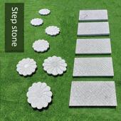 天然石材庭院踏脚石蓝石石板台阶草坪踏脚石户外装 饰大理石防滑莲