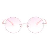 高档近超轻复古钻石切边防无框视眼镜女配韩版 潮有度数蓝光防辐射