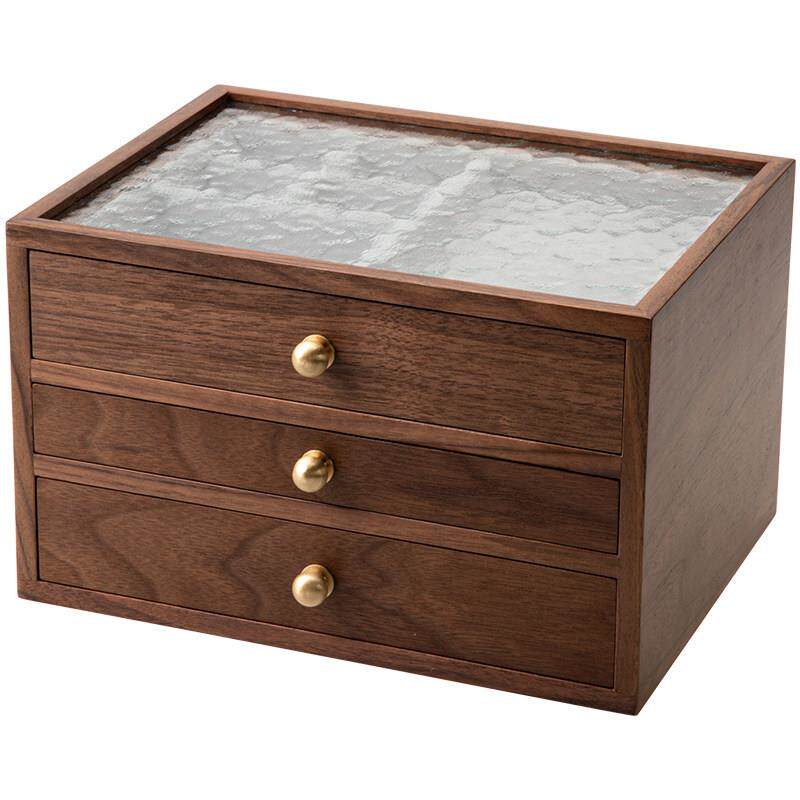 首饰盒收纳盒实木k质高档精致手饰耳环项链复古多层收纳盒送礼物