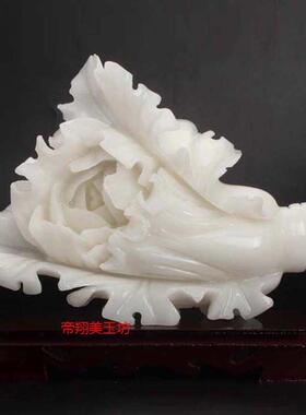 阿汗家白白玉菜摆TH201603件居装饰客厅玄关百财摆富件