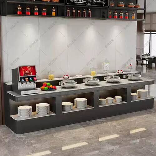 自助餐台餐厅酒店食堂大理石取餐台单位足浴水果调料台凉菜小料台
