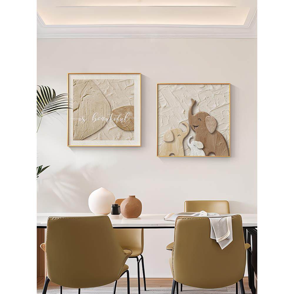 大象餐厅装饰画新餐桌背景墙壁画大气餐厅挂画平易近人的豪华高雅