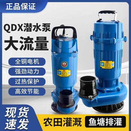 正品铜线清水抽水泵家用农用灌溉高扬程大流量1寸2寸3寸4寸潜水泵