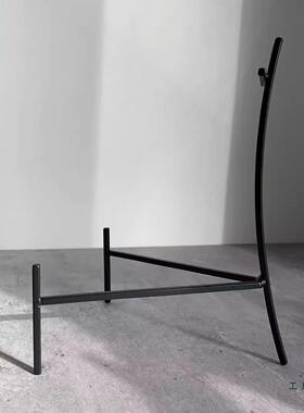 铁艺赏盘支架盘子托架碟子茶饼大圆盘陈列架瓷盘底座盘子展示架