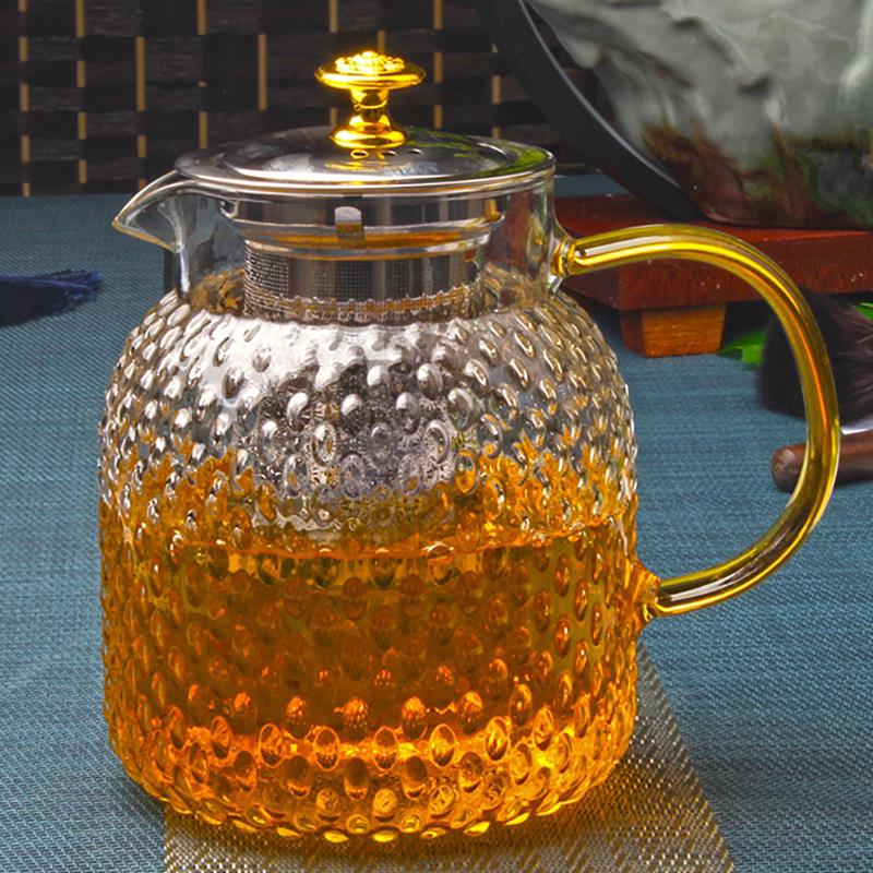 超大加厚玻璃茶水过滤茶壶304不锈钢内胆耐热水壶蒸煮泡茶壶饭厅