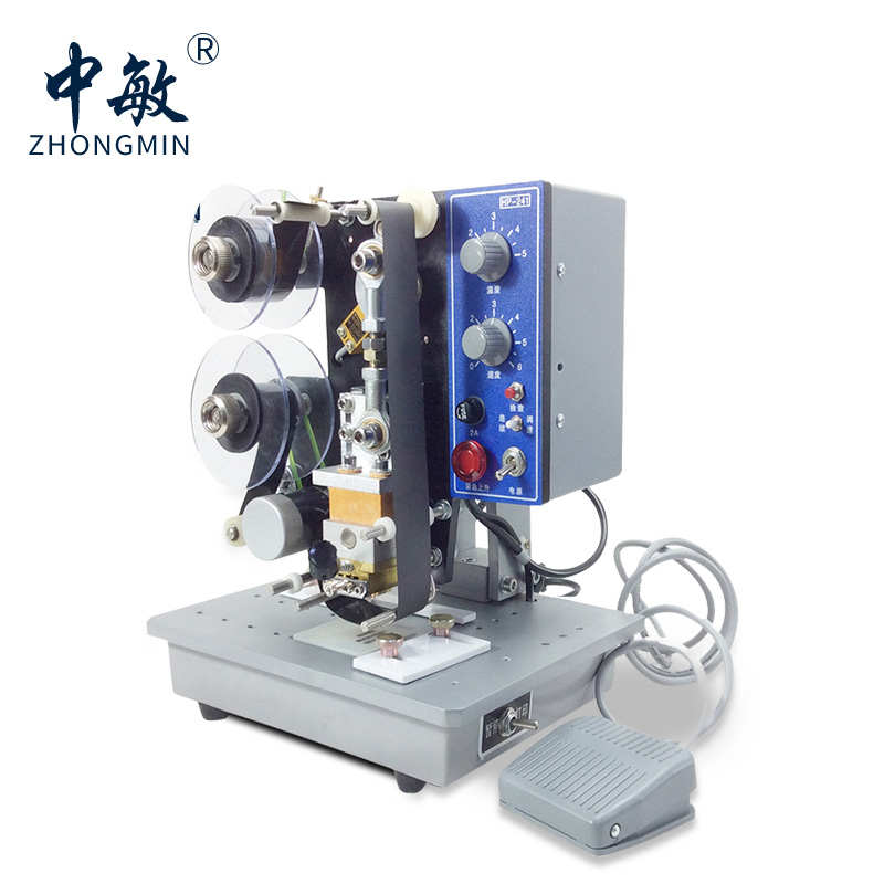 中敏HP-241B电动色带自动打码机打生产日期油墨数字仿喷码印码机