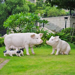 彷真超市花猪小猪摆件餐厅雕塑假的动物摆设模型花园林庭院子装饰