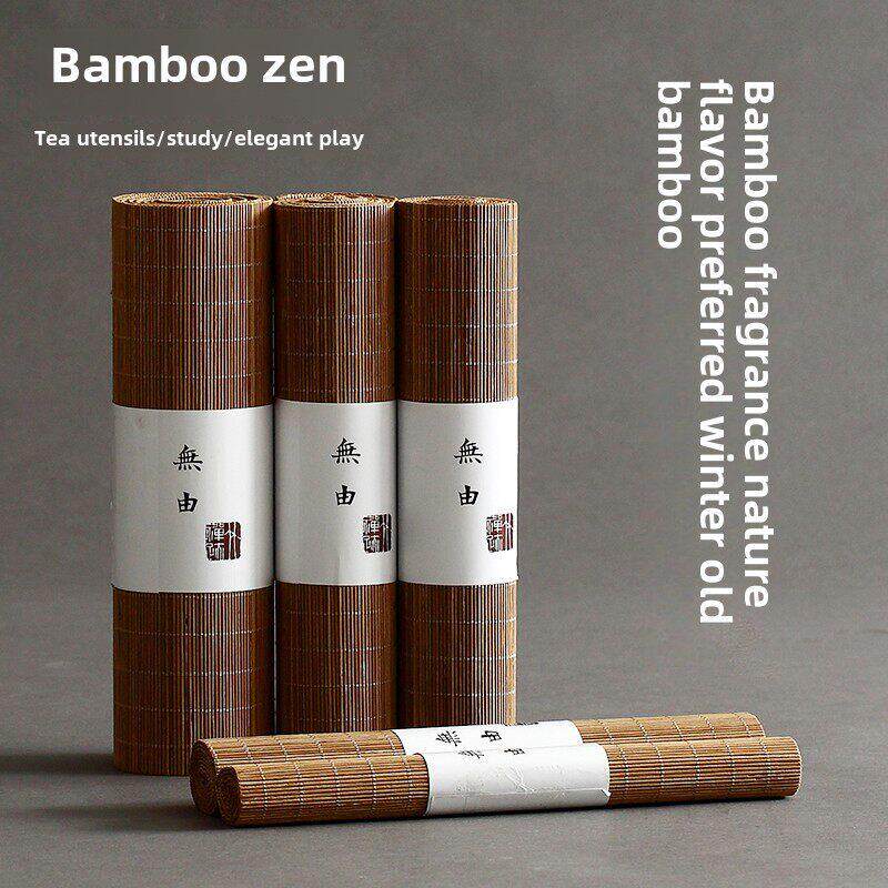 竹禅迹|茶席竹席茶垫竹制 竹垫子功夫茶道碳化 茶具配件茶盘垫子