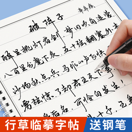 行书练字帖成年行楷字帖成人练字临摹钢笔硬笔书法练字本男女生连笔字专用行草速成大学生初中生高中大人常用3000字草书控笔训练