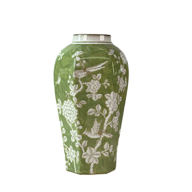 复古花瓶摆件插花手绘中式陶瓷花器餐桌花瓶花客厅青花瓷陶瓷器,家居饰品,花瓶,淘宝优惠券,粉丝福利购,淘宝优惠卷