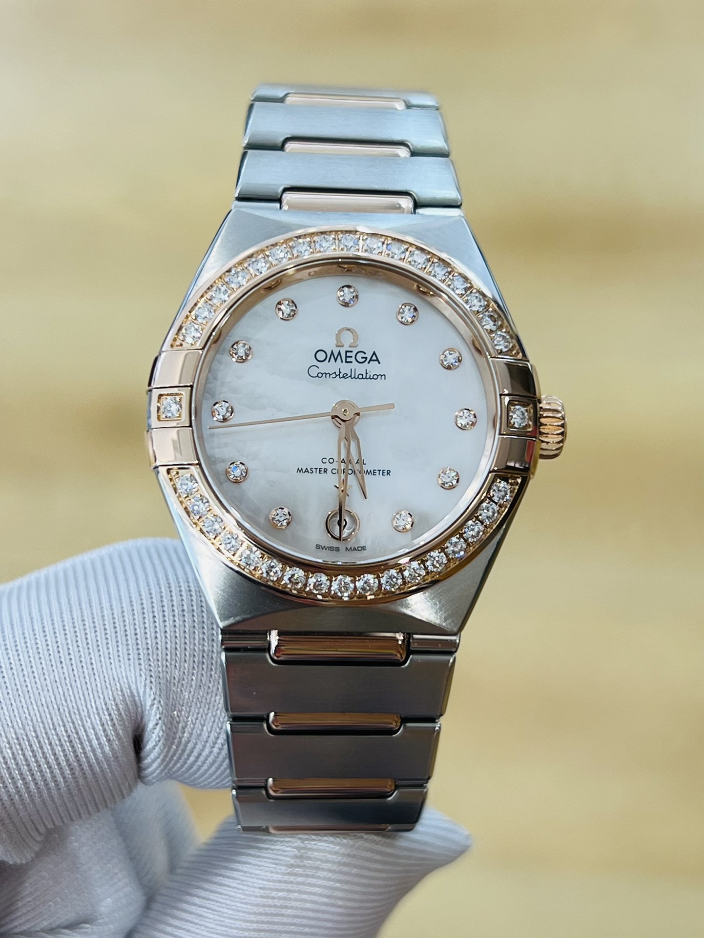 全套[9.8新]欧米茄星座女表原钻自动机械手表131.25.29.20.55.002