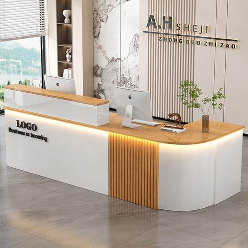 收银台店铺小型柜台转角美容院吧台超市定制简约公司前台桌接待台