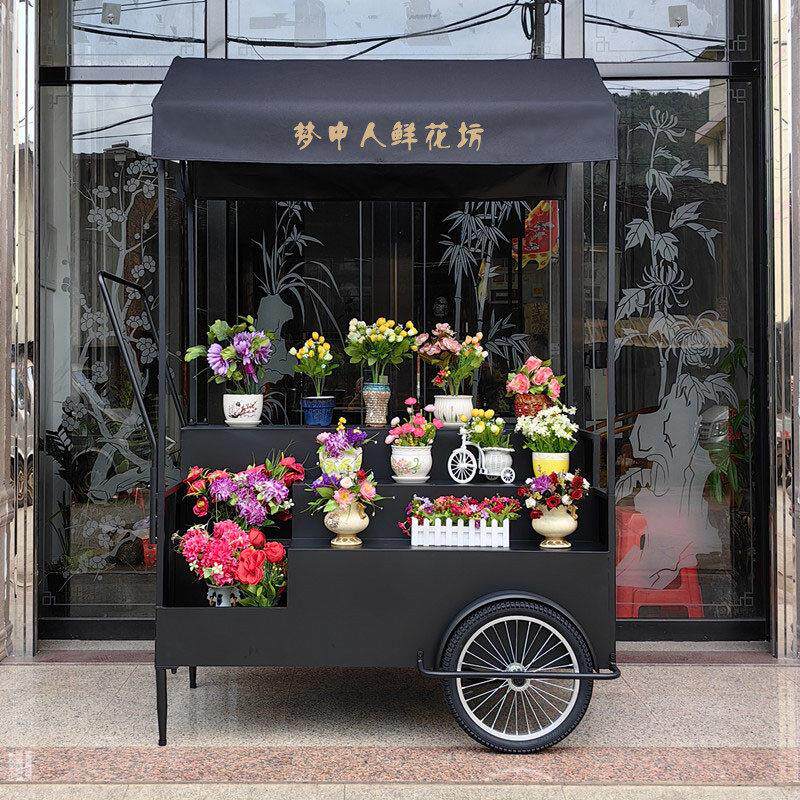 欧式铁艺花车促销车展示架移动集市摊位鲜花摆摊车室内外花艺花店