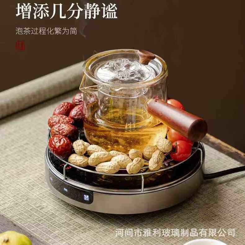 艾玛诗新款电陶炉T6围炉煮茶耐热玻璃茶壶侧把壶家用室内煮茶炉