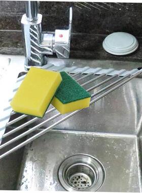 Triangular sink drain rack Roll up drying plate rack drainin