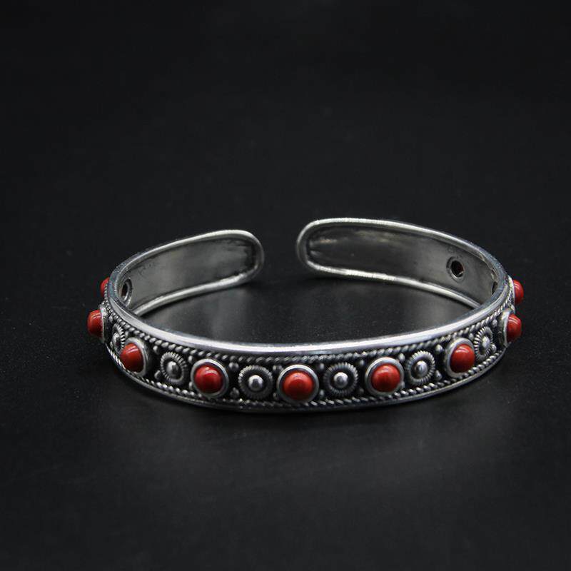 高档民手族风25纯银镯复古款9古开口藏族特色做旧手环游牧草原风,饰品/流行首饰/时尚饰品新,手镯,淘宝优惠券,粉丝福利购,淘宝优惠卷