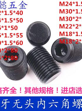 12.9级细牙紧定平端无头内六角紧顶螺钉M12X1M12X1.5M16X1M24X2