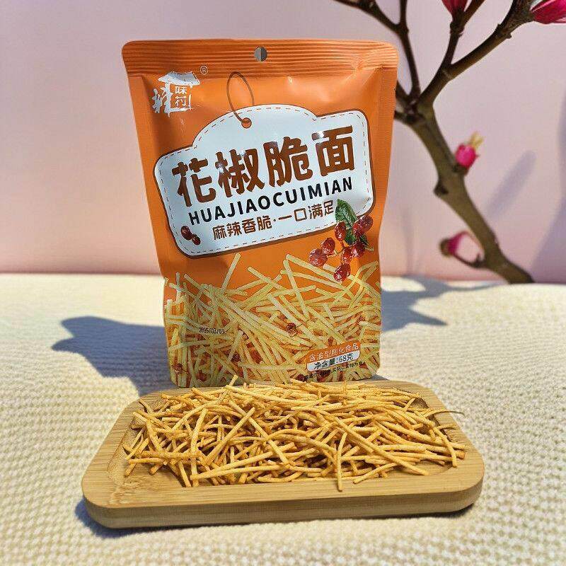 -辣味村花椒脆面童年怀旧网红休闲小吃膨化零食薯条独立包装便宜
