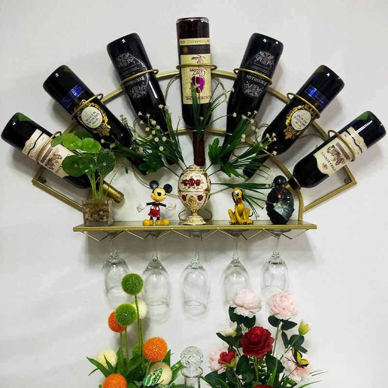 创意客厅墙摆件置式简约架壁挂杯欧式酒架现代物上架倒挂酒柜红酒