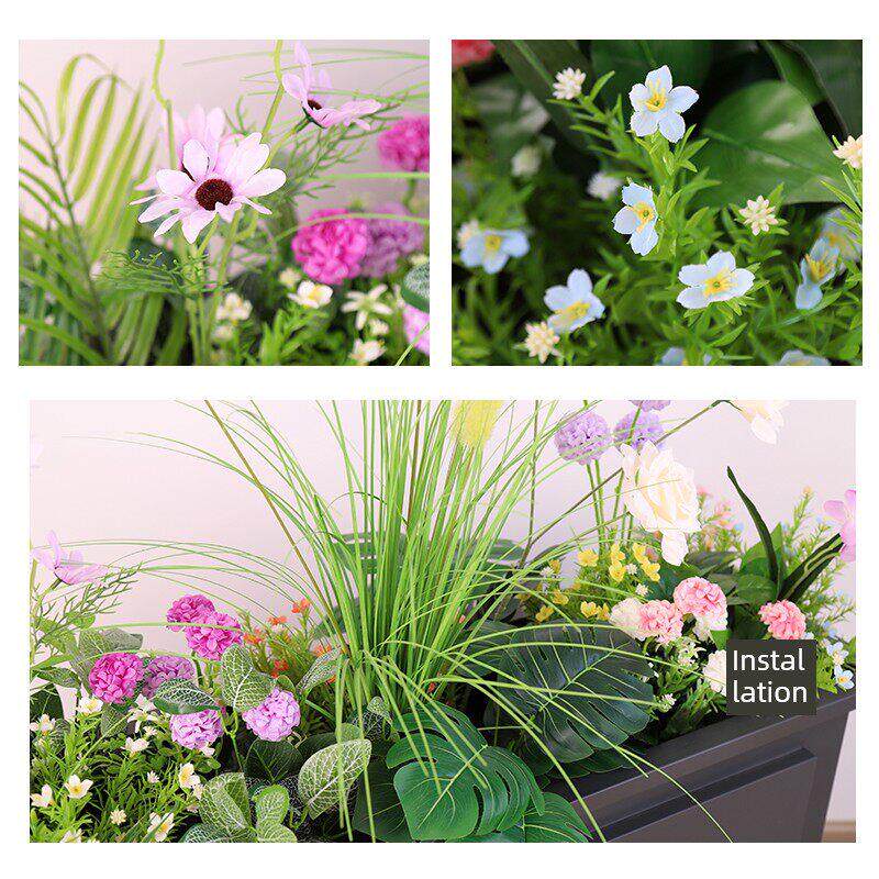 花箱花槽彷真绿植造景假植物组合室内外阳台橱窗高围栏景观摆装饰