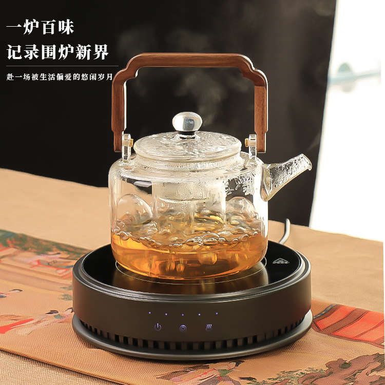 德茗堂猫眼4代PLUS升级款1500W大功率电陶炉四代蒸煮一体壶套装