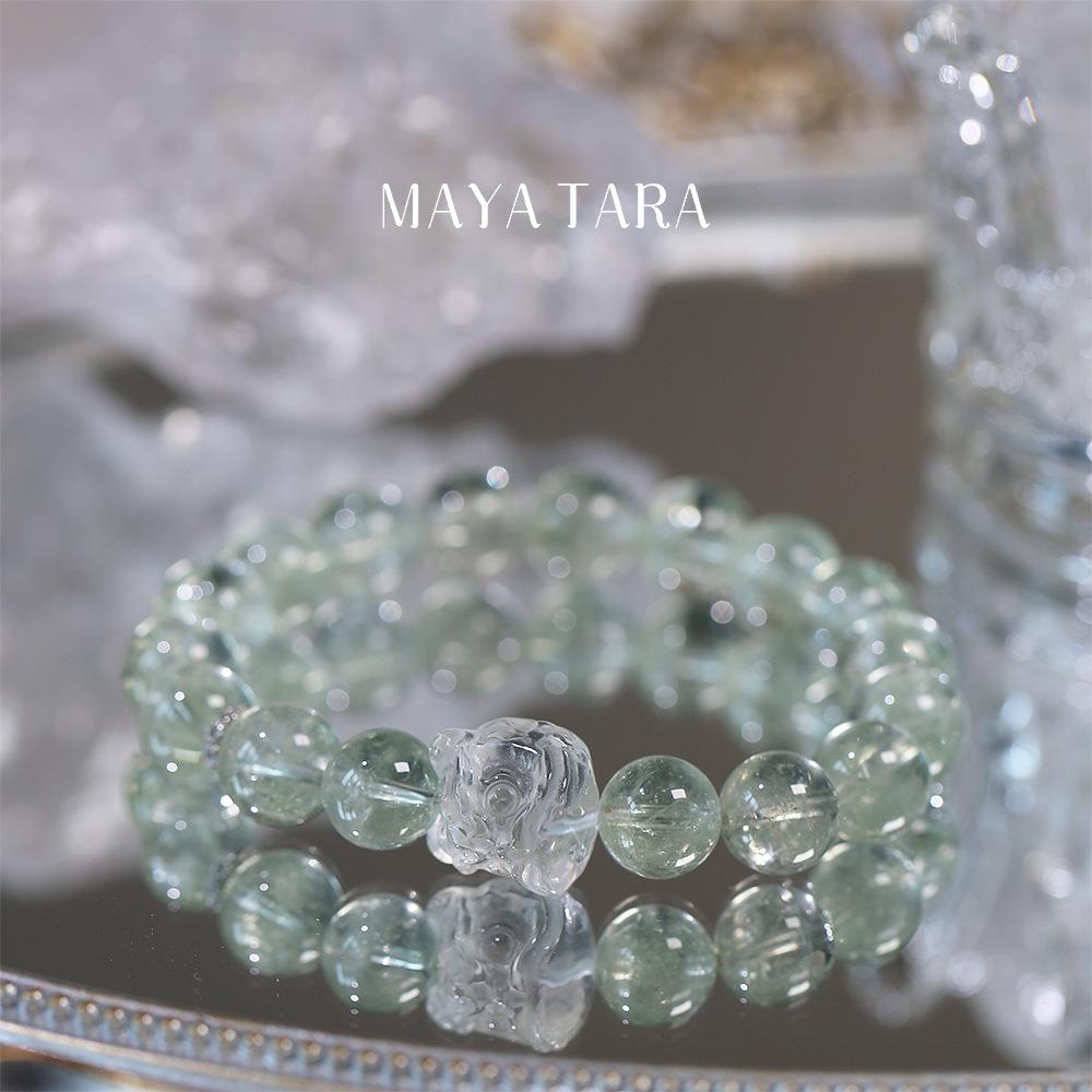 天然冰种绿阿塞水晶手链潇湘烟雨女原创设计夏季碎冰冰手串