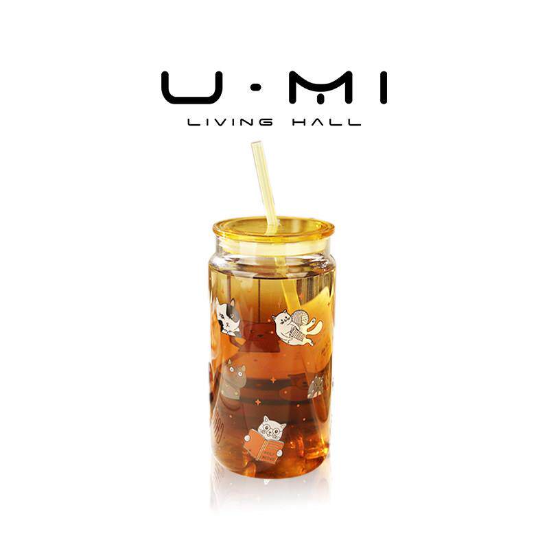 U Mi LIVING · 夏日 | 杯具大容量可加热耐高温玻璃杯带盖子吸管