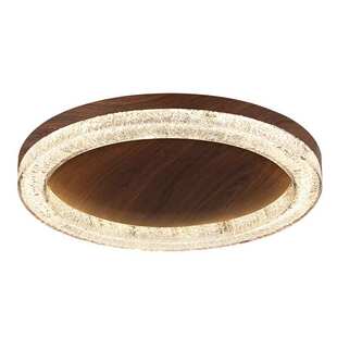 意式 轻奢冰晶树脂卧室吸顶灯中古风复古胡桃木纹高档主卧房间灯具