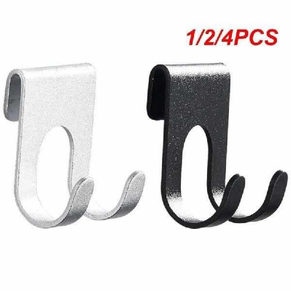 1/2/4PCS Aluminum Hook Shower Glass Door Hook Free Hole