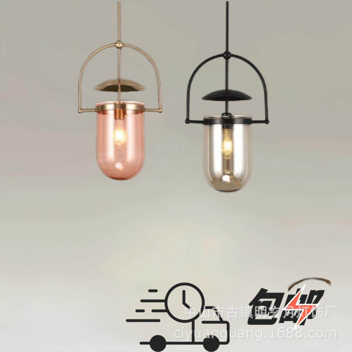 现代简约吊灯美式乡村复古工业风咖啡厅卧室过道床头餐厅灯具
