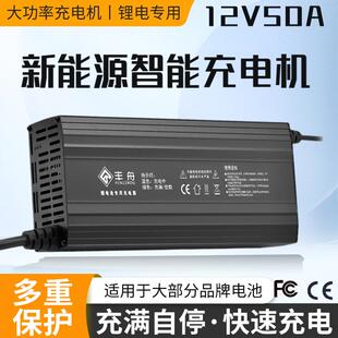 厂家12V50A三元铁锂电池电动叉车高尔夫洗地车储能电源充电器