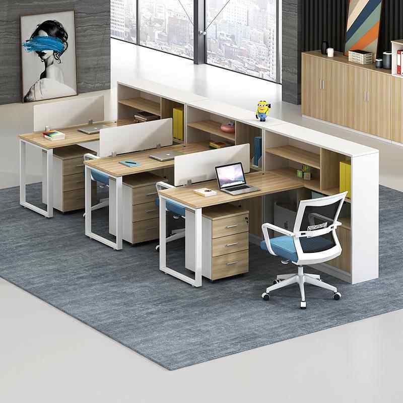 广东员工人卡组代位办公家具简约现职员屏风隔829断4/6位办公桌椅