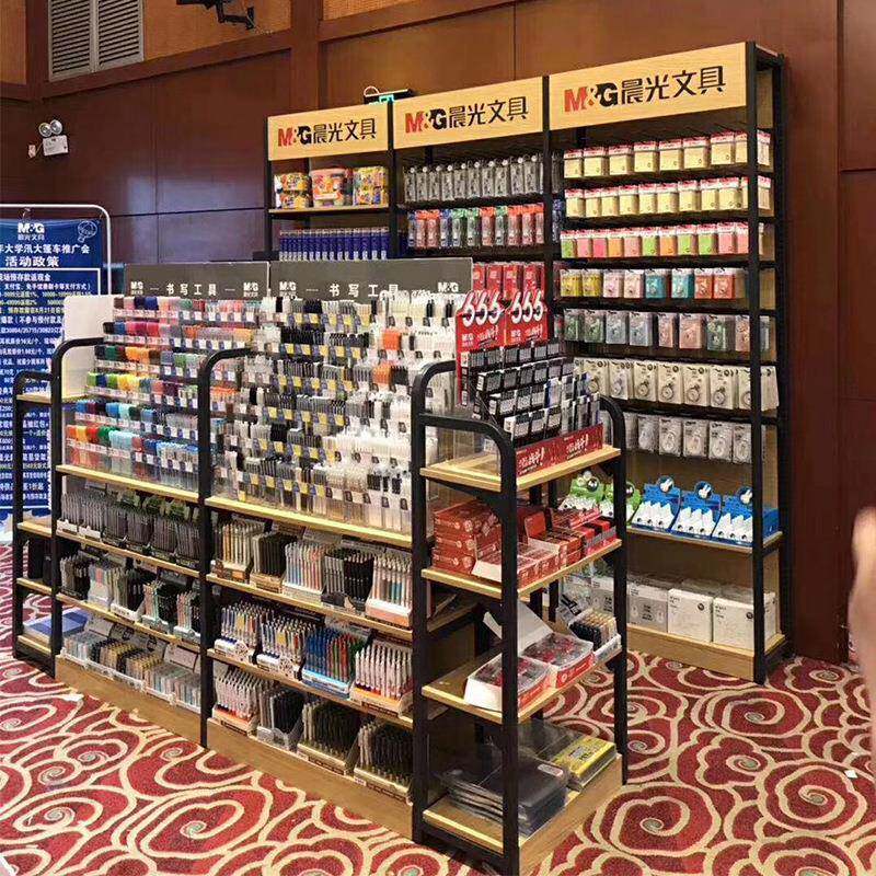 文具店用品货架学生图书文具展示架办公文体单双面双面挂钩货架