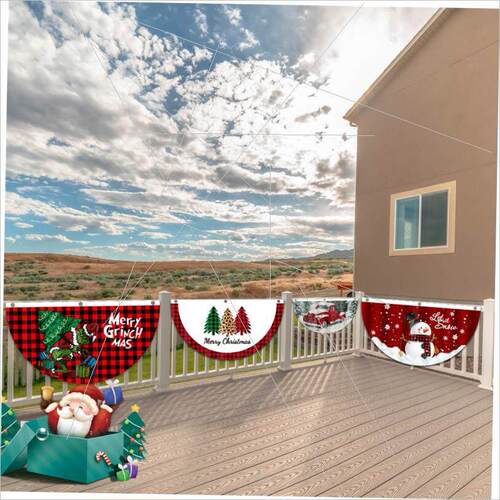 Christmas flag printing sector flag hanging flag挂旗