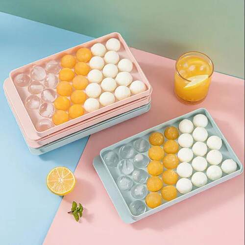 Ice Cube Storage Box, Round Ice Ball Mold, Silicone Food-Gra