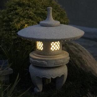 花岗岩石灯笼日式庭院灯别墅花园景观石灯户外禅意草坪落地灯摆件