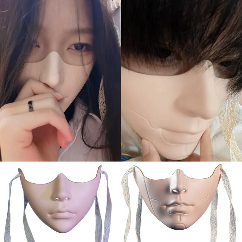 彩色下半脸机械美男可爱美人面具万物全脸成人男女仙女汉服节装扮