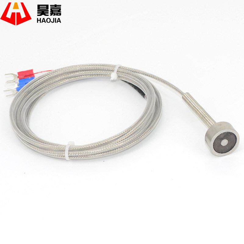 磁吸式pt100温度探头pt100温度传感器吸附式磁铁感温头磁性探头