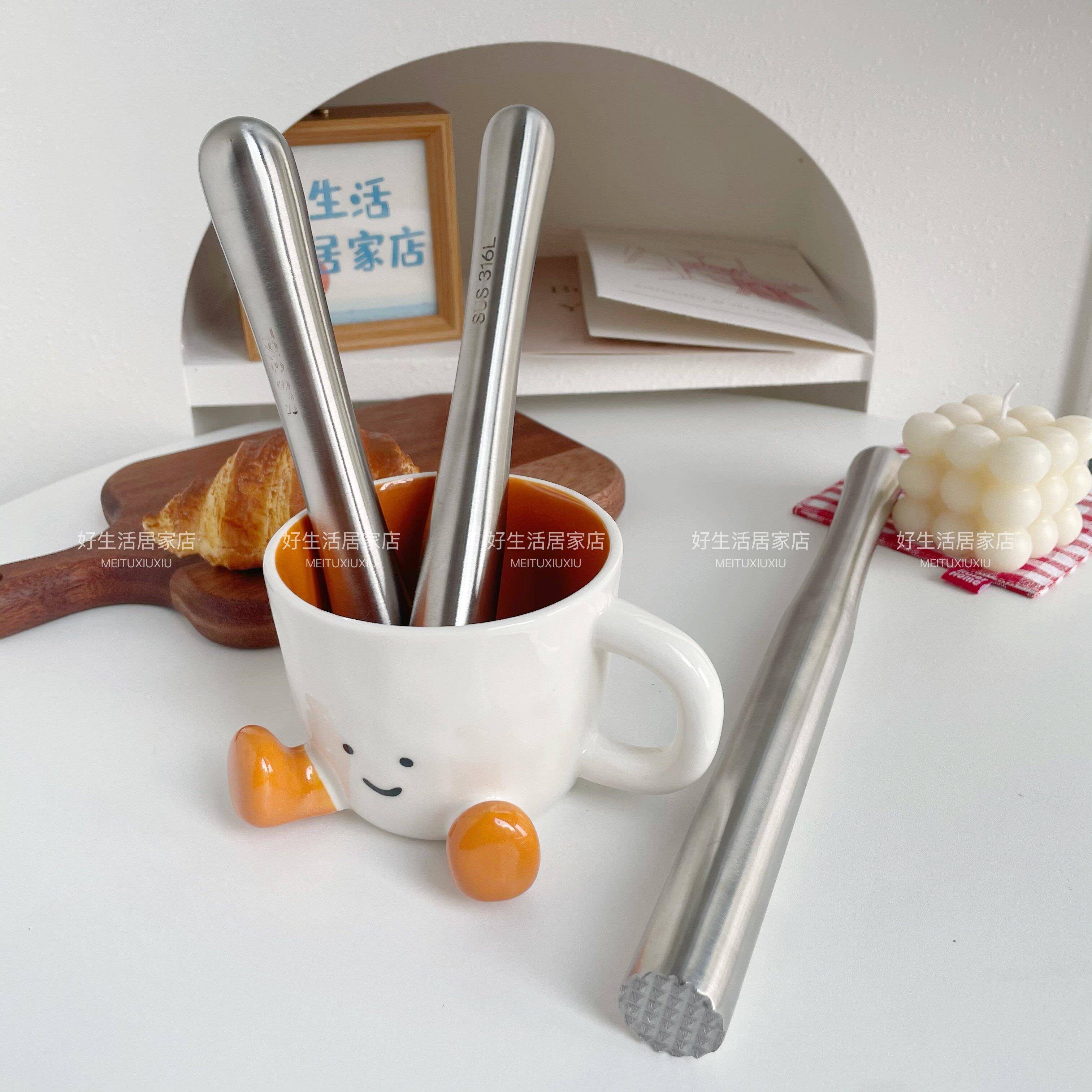 316不锈钢捣碎棒碎冰锤水果压汁棒暴打手打柠檬茶工具捣汁棒专用图片