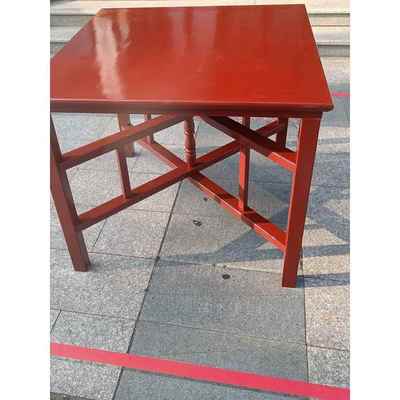 农村拜神八仙桌老式折叠桌拆装卸杉木餐桌供桌正方形宫庙桌枣红色