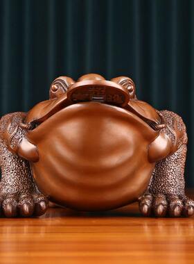 铜欣祥紫铜蟾蜍摆金件中式家钱居办公室TXX紫铜桌面装饰金吐宝蟾