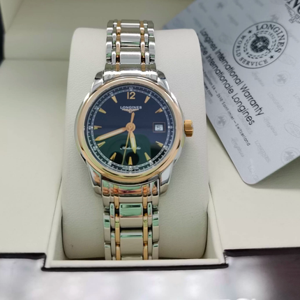 9.8新 浪琴索尹米亚系列钢18K金自动机械表30MM女表L2.563.5.59.7