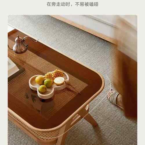 实木茶几客厅JIP家用茶台款双层小户台型简约桌子现代桌新阳原木