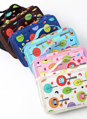 新款现货素描笔袋孔大容量彩铅笔盒文具画笔美术美甲收纳袋72孔