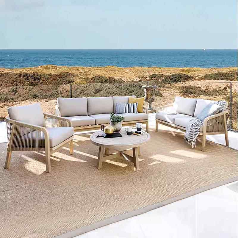 户外藤编沙发庭院花园露天阳台民宿休闲铝合金编织实木椅家具组合