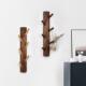实木衣帽钩树枝杈挂钩免钉玄关装 饰挂钩黑胡桃木创意墙壁挂架北欧