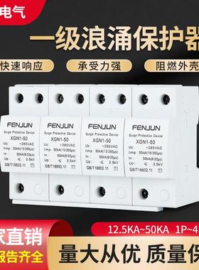 一级T1浪涌保护器一级防雷器12.5KA-100KA2P/3P/4P电涌避雷器